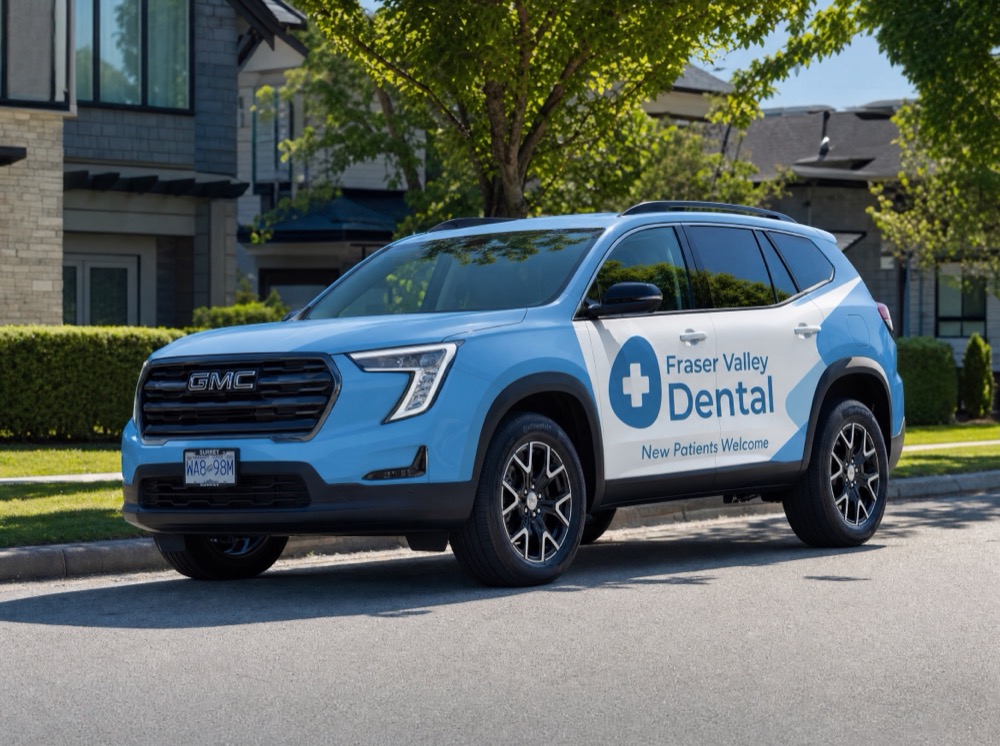Fraser Valley Dental wrapped in an OfflineMedia suv wrap concept
