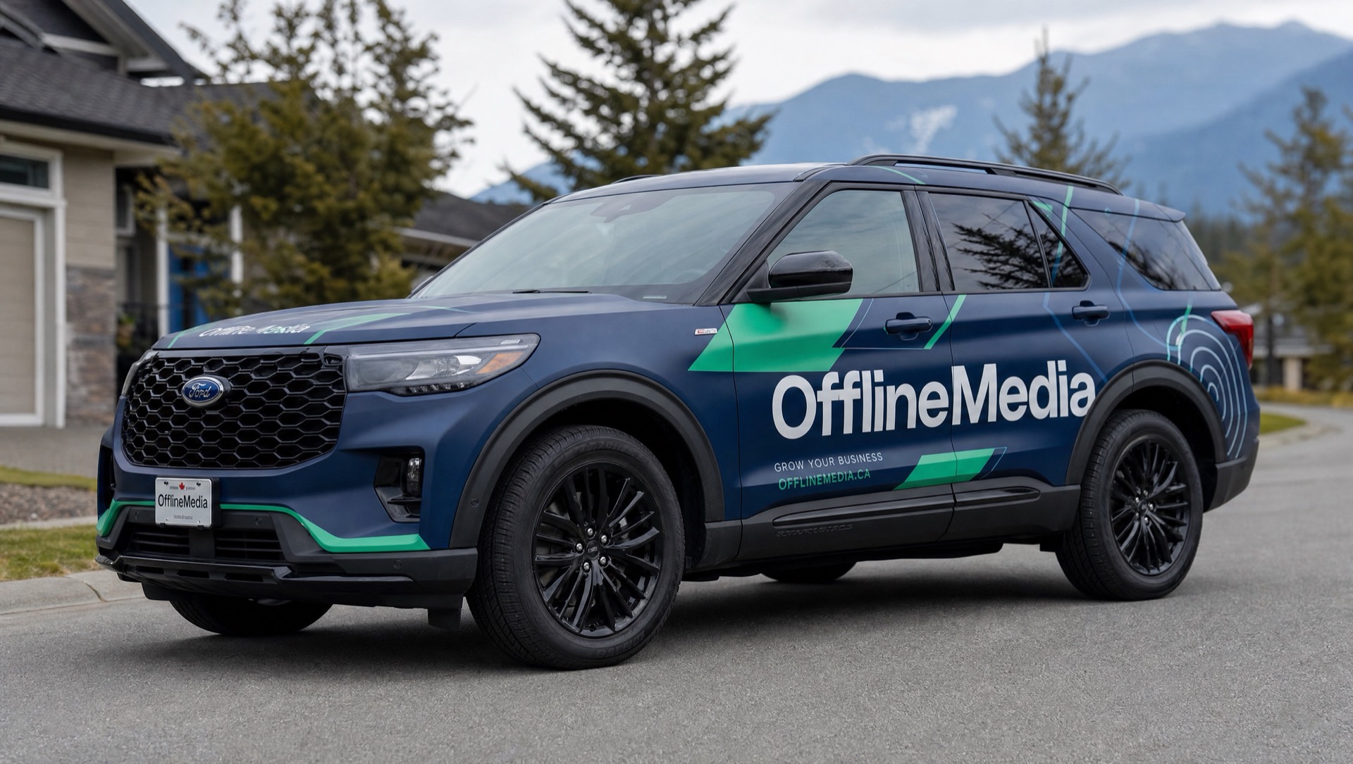 OfflineMedia wrapped vehicle on a Metro Vancouver street